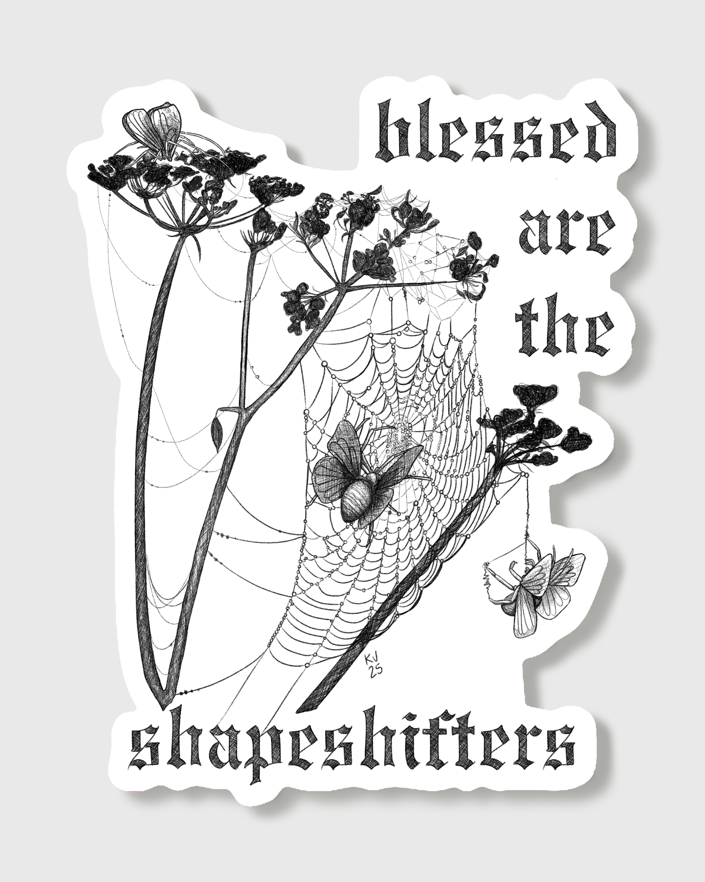 Blessed are the Shapeshifters - Goth Spider LGBTQ Sticker