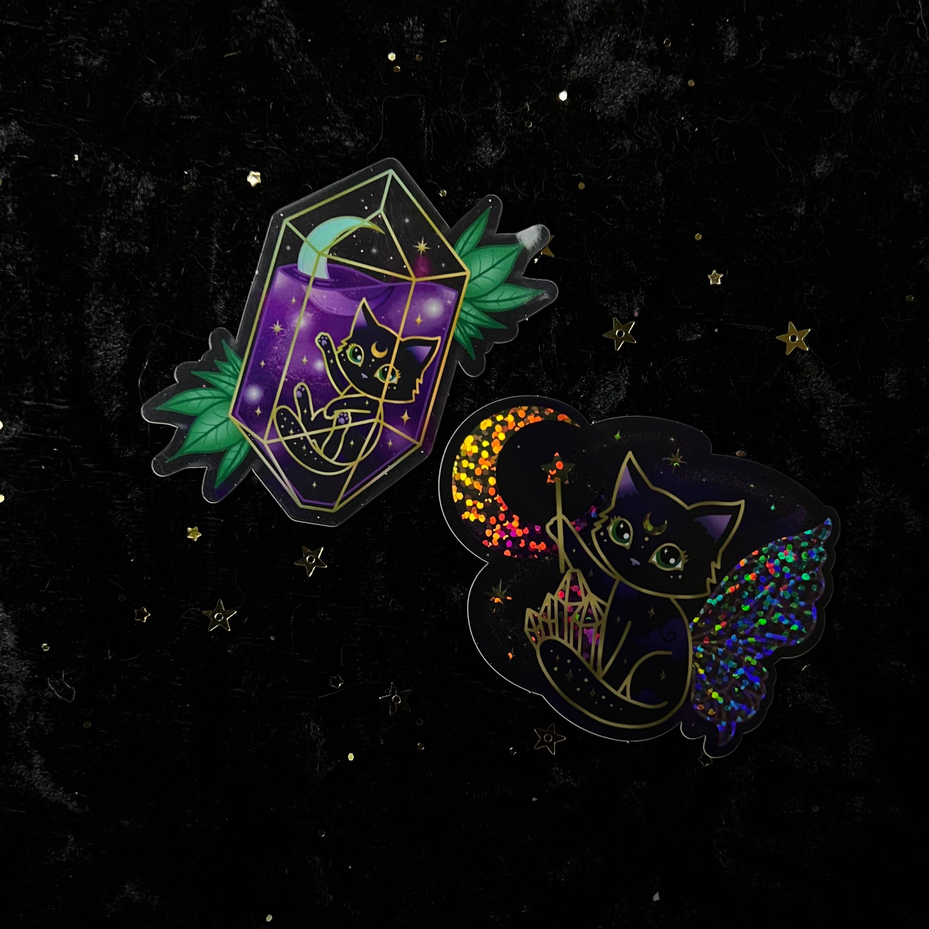 Crystal Fairy Kitty Cat Stickers (individual)