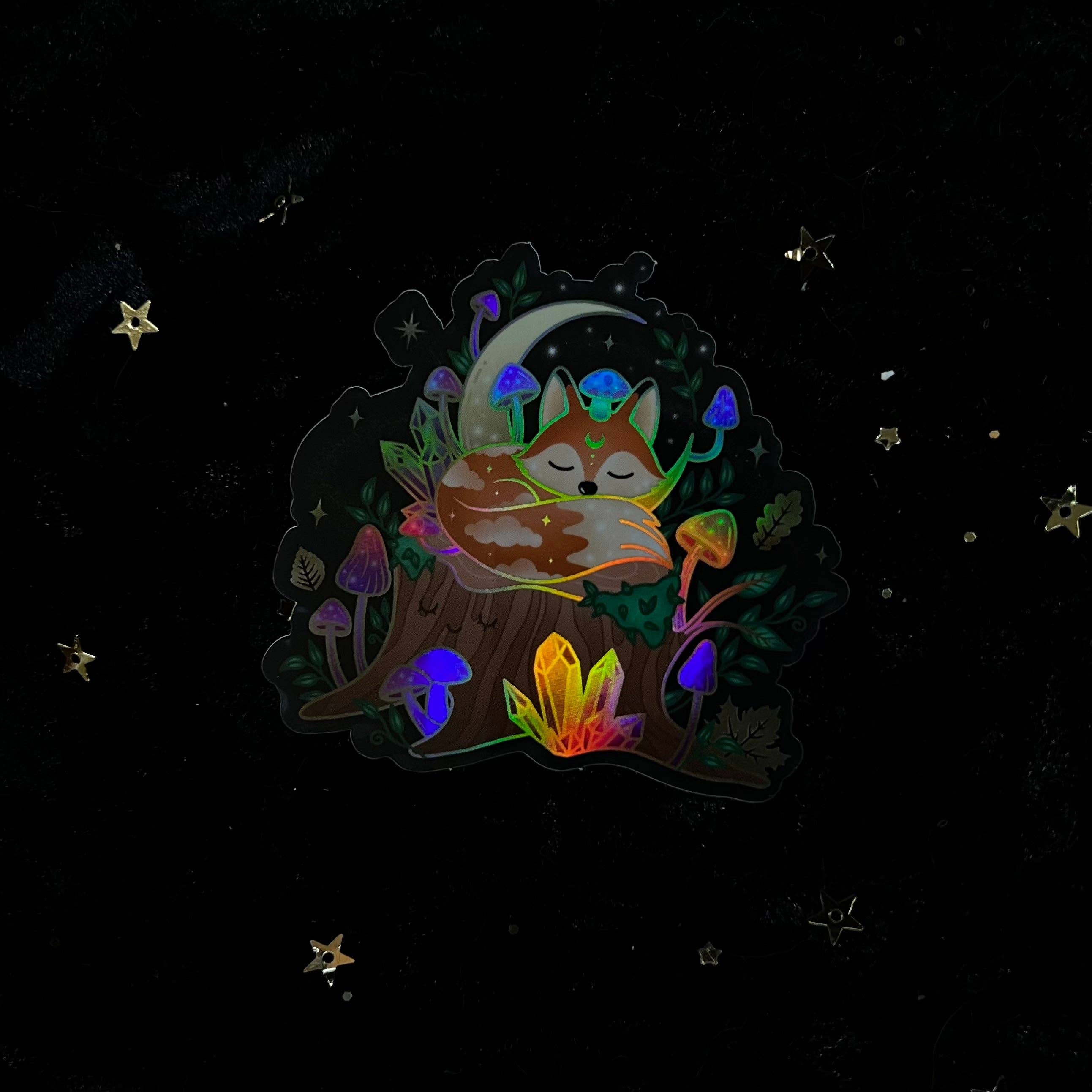 Mushroom Crystal Fox Holo Sticker