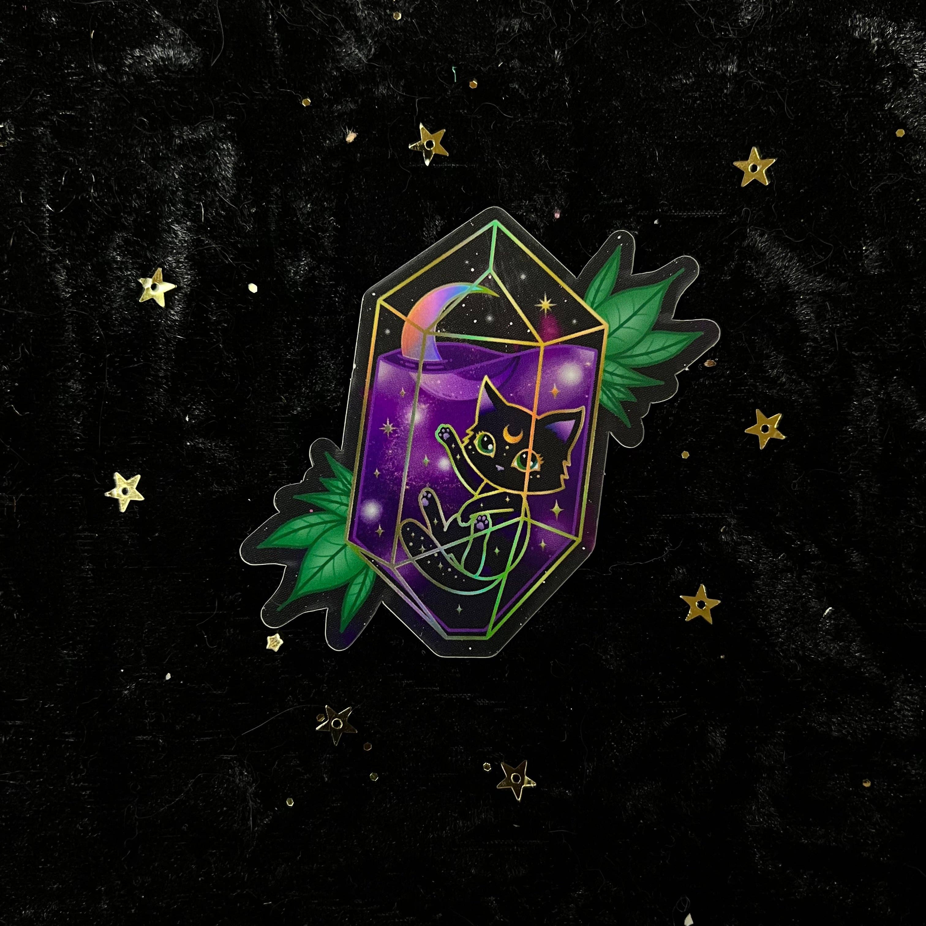 Crystal Fairy Kitty Cat Stickers (individual)